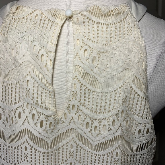 She + Sky Lace Mini Dress Layered Sz M Halter Neck Sleeveless Feminine Cowgirl - Picture 7 of 9